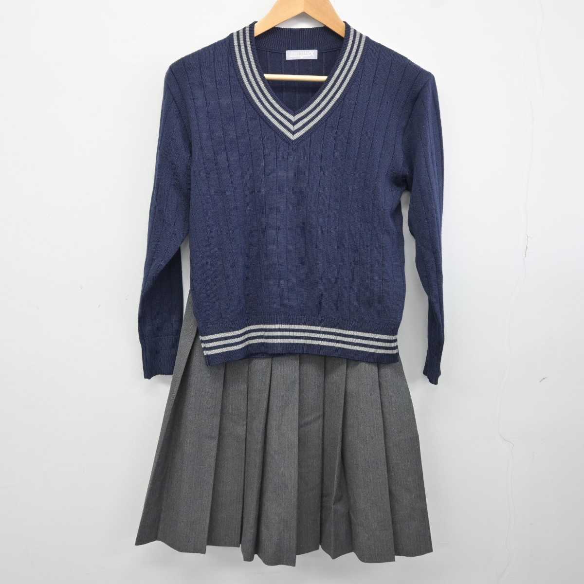 【中古】大阪府 旭東中学校 女子制服 4点 (ブレザー・ニット・スカート) sf040542