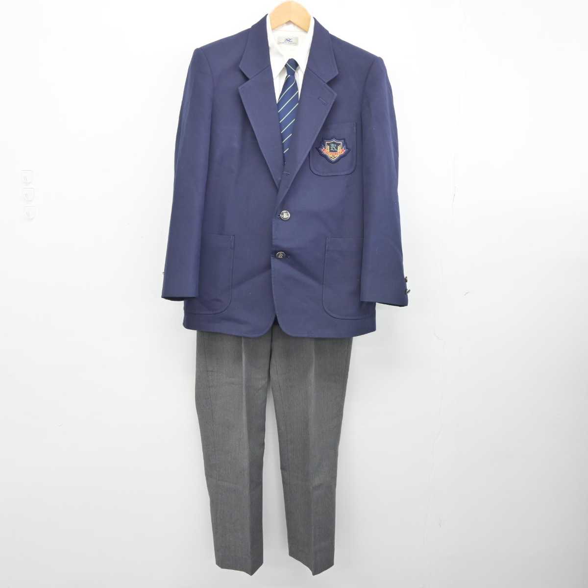 【中古】大阪府 旭東中学校 男子制服 4点 (ブレザー・シャツ・ズボン) sf040547