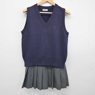 【中古】東京都 昭和第一学園高等学校 女子制服 2点 (ニットベスト・スカート) sf040550