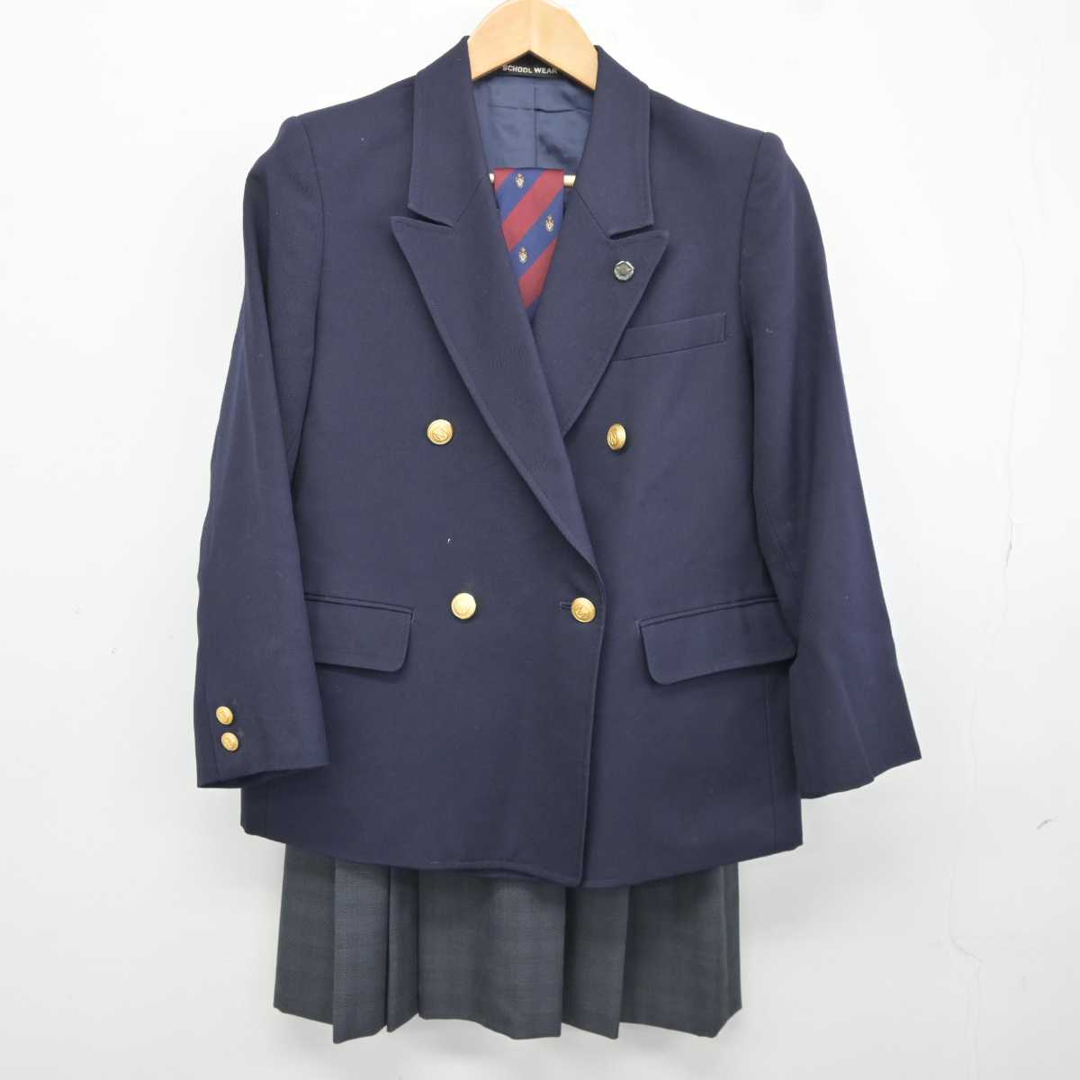 【中古】東京都 武蔵村山高等学校 女子制服 5点 (ブレザー・スカート・スカート) sf040551