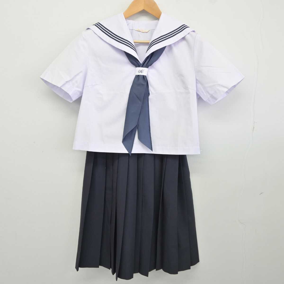 【中古】広島県 尾道北高等学校 女子制服 4点 (セーラー服・スカート) sf040564