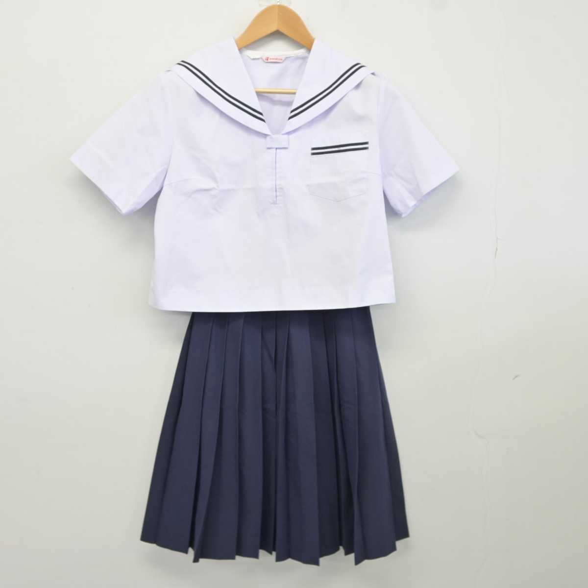 【中古】広島県 尾道市立日比崎中学校 女子制服 2点 (セーラー服・スカート) sf040572