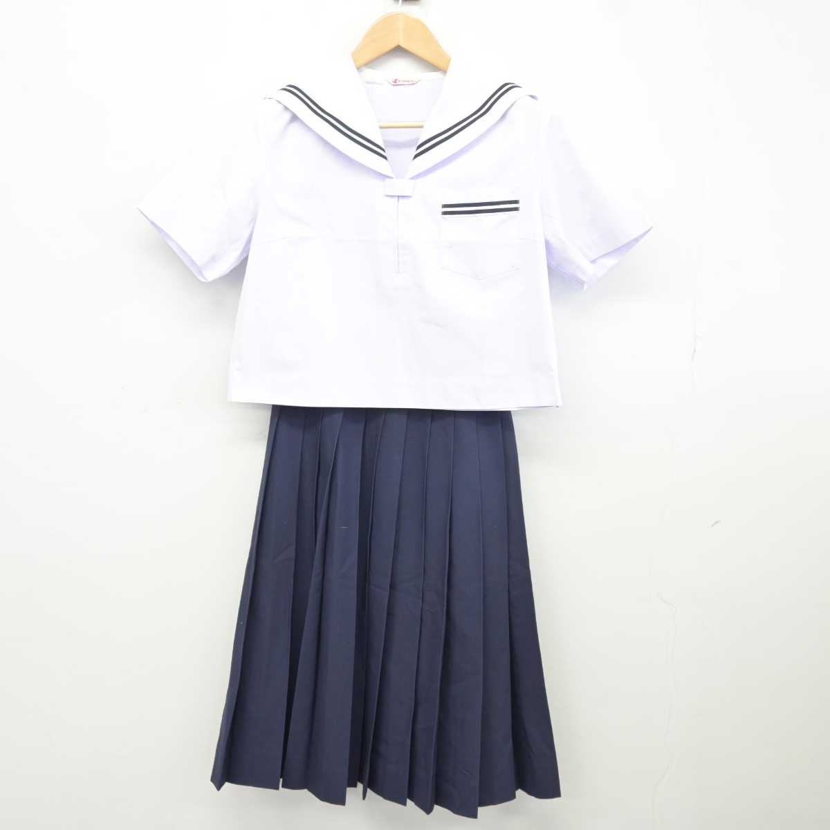 【中古】広島県 尾道市立日比崎中学校 女子制服 3点 (セーラー服・スカート) sf040573