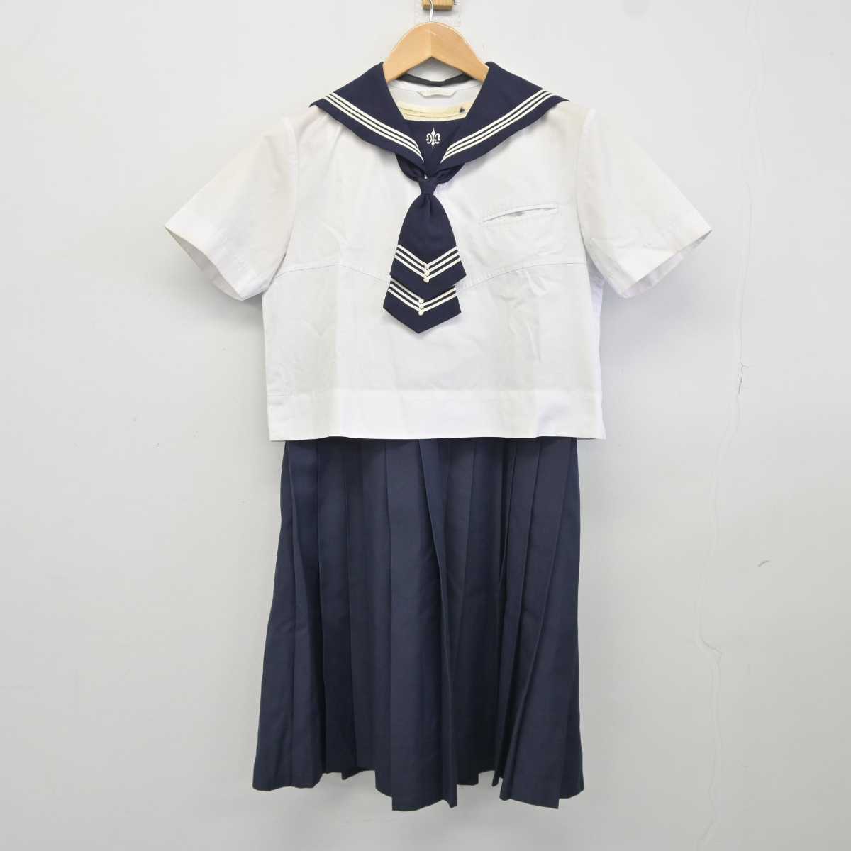 【中古】神奈川県 湘南白百合学園高等学校 女子制服 3点 (セーラー服・スカート) sf040581