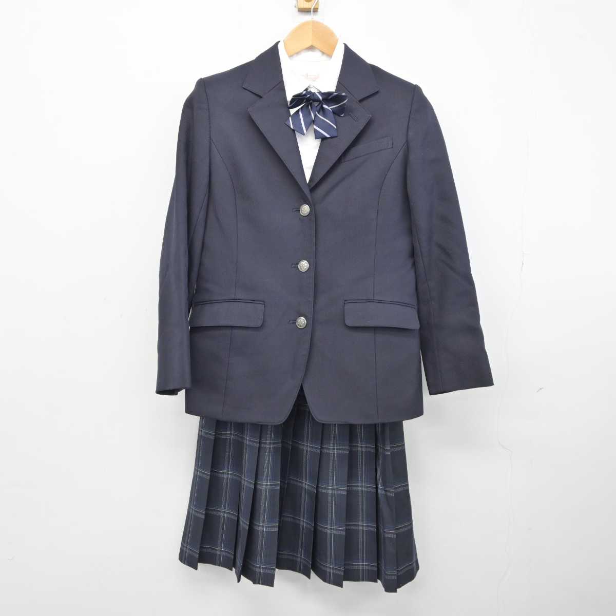 【中古】富山県 滑川高等学校 女子制服 5点 (ブレザー・シャツ・スカート) sf040587