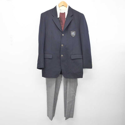 【中古】長野県 創造学園高等学校 男子制服 4点 (ブレザー・シャツ・ズボン) sf040589