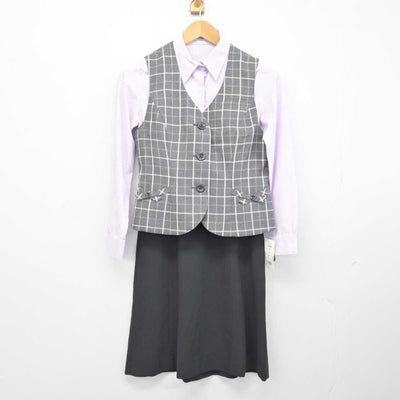 【中古】 事務服 女子制服 3点 (ベスト・シャツ・スカート) sf040590