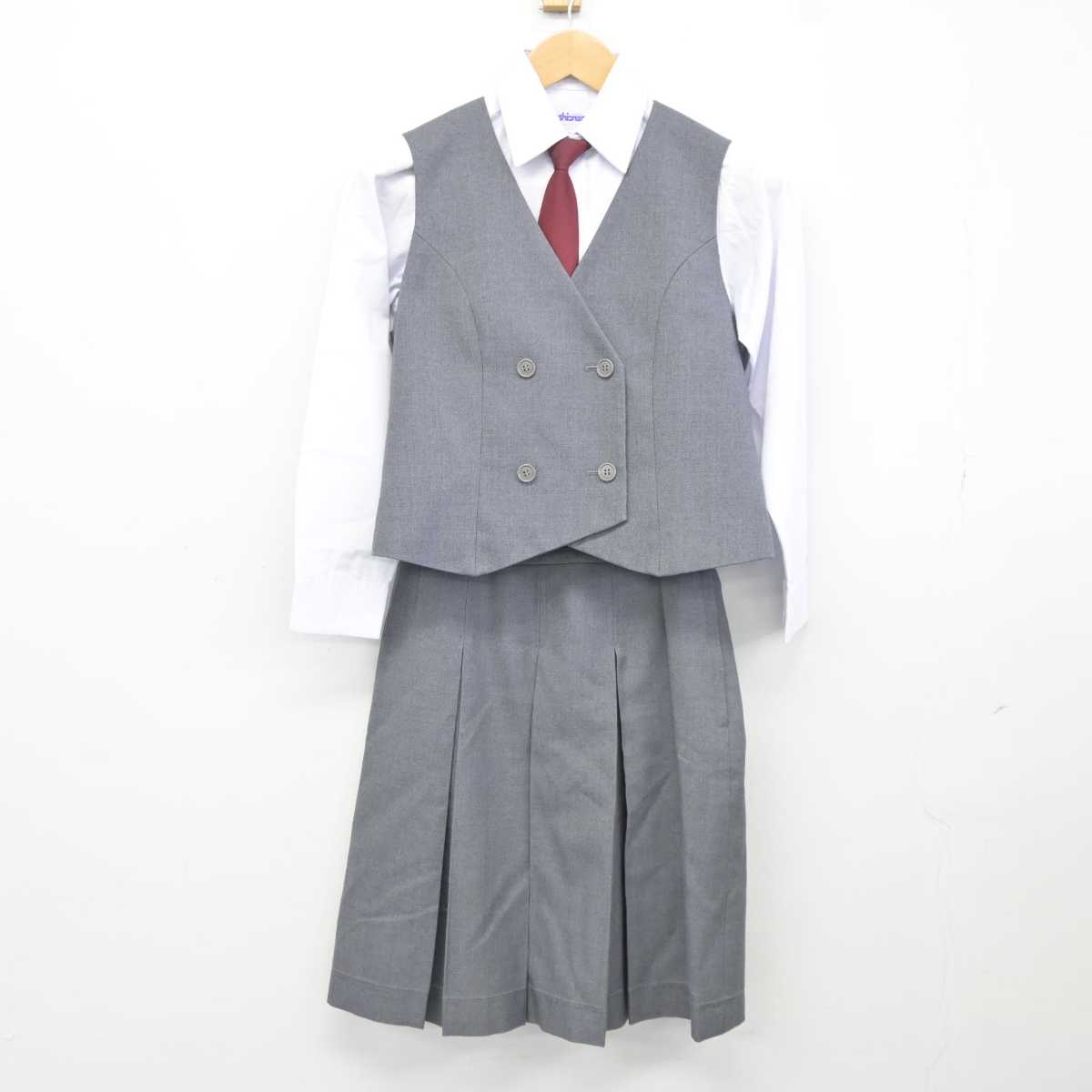 【中古】埼玉県 所沢市立上山口中学校 女子制服 5点 (ブレザー・ベスト・シャツ・スカート) sf040596