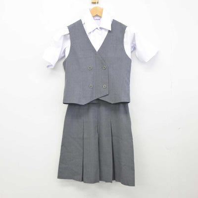 【中古】埼玉県 所沢市立上山口中学校 女子制服 3点 (ベスト・シャツ・スカート) sf040597