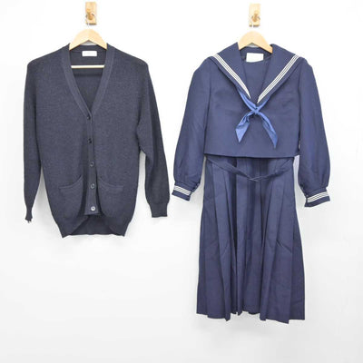 【中古】福岡県 春吉中学校 女子制服 4点 (ニット・セーラー服・ジャンパースカート) sf040604