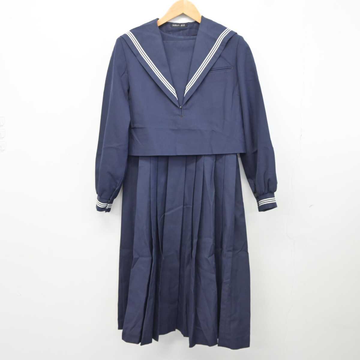 【中古】福岡県 春吉中学校 女子制服 2点 (セーラー服・ジャンパースカート) sf040605