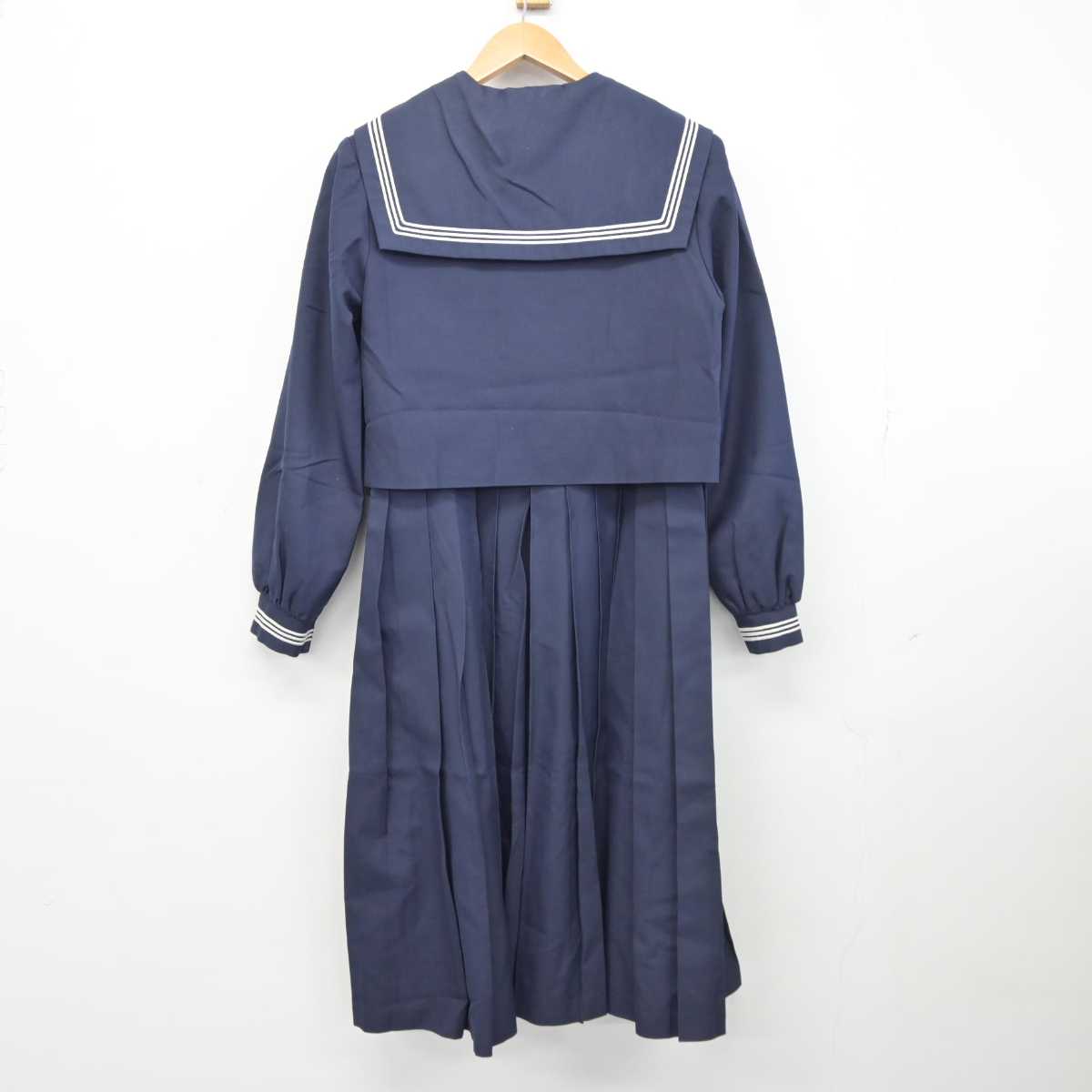 【中古】福岡県 春吉中学校 女子制服 2点 (セーラー服・ジャンパースカート) sf040605