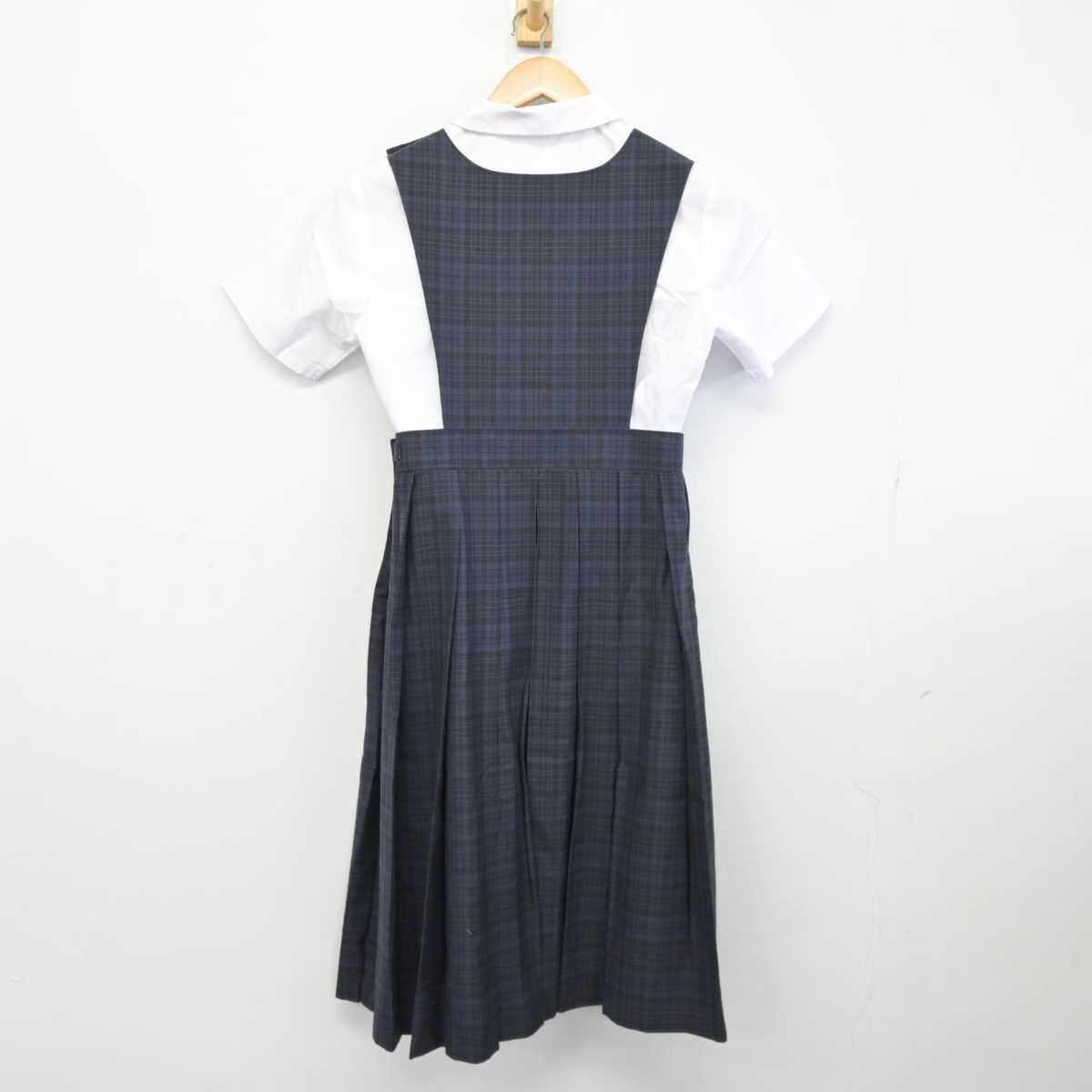 【中古】福岡県 春吉中学校 女子制服 2点 (シャツ・ジャンパースカート) sf040607