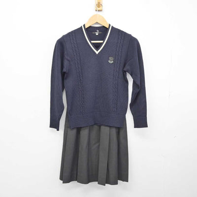 【中古】埼玉県 星野高等学校共学部 女子制服 2点 (ニット・スカート) sf040634