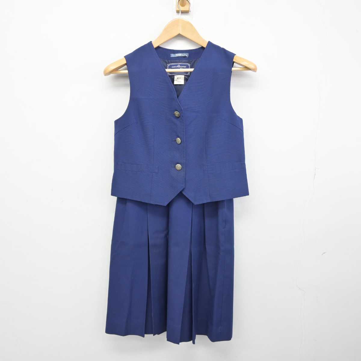 【中古】埼玉県 藤中学校 女子制服 4点 (ブレザー・ベスト・スカート) sf040642