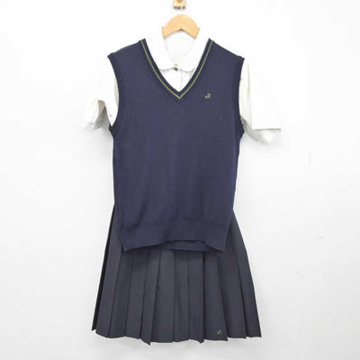 【中古】福井県 足羽高等学校 女子制服 3点 (シャツ・ニットベスト・スカート) sf040649