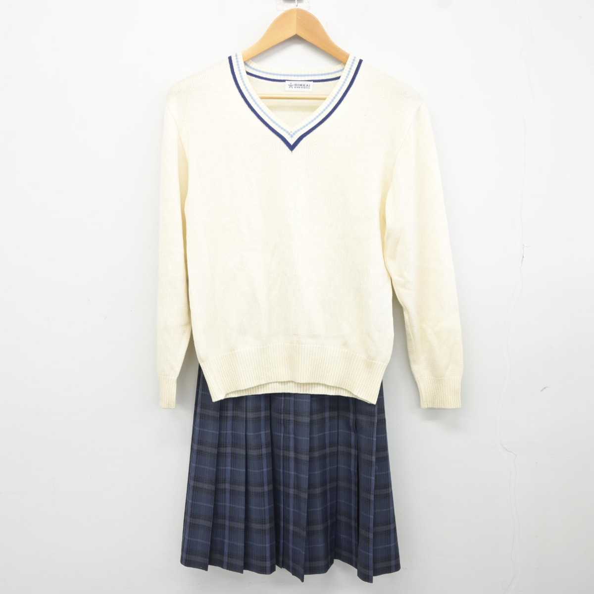 【中古】北海道 北海高等学校 女子制服 2点 (ニット・スカート) sf040668