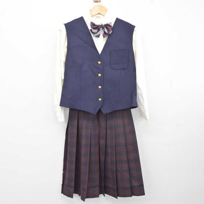 【中古】埼玉県 東京成徳大学深谷高等学校 女子制服 6点 (ブレザー・シャツ・ベスト・スカート) sf040678