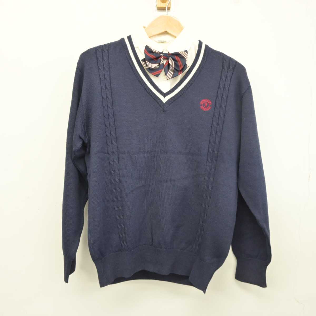 【中古】埼玉県 東京成徳大学深谷高等学校 女子制服 3点 (シャツ・ニット) sf040679