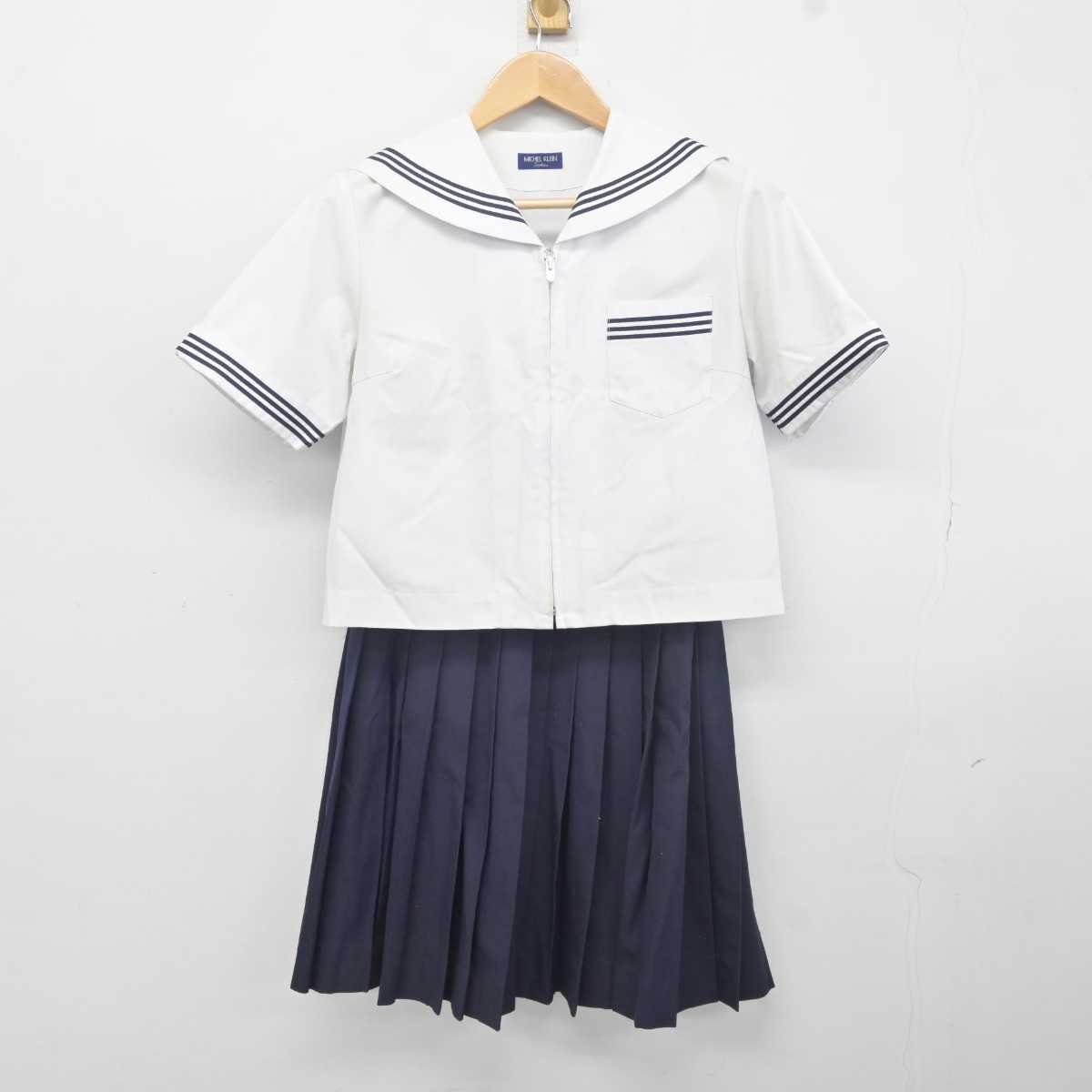 【中古】徳島県 加茂名中学校 女子制服 2点 (セーラー服・スカート) sf040695