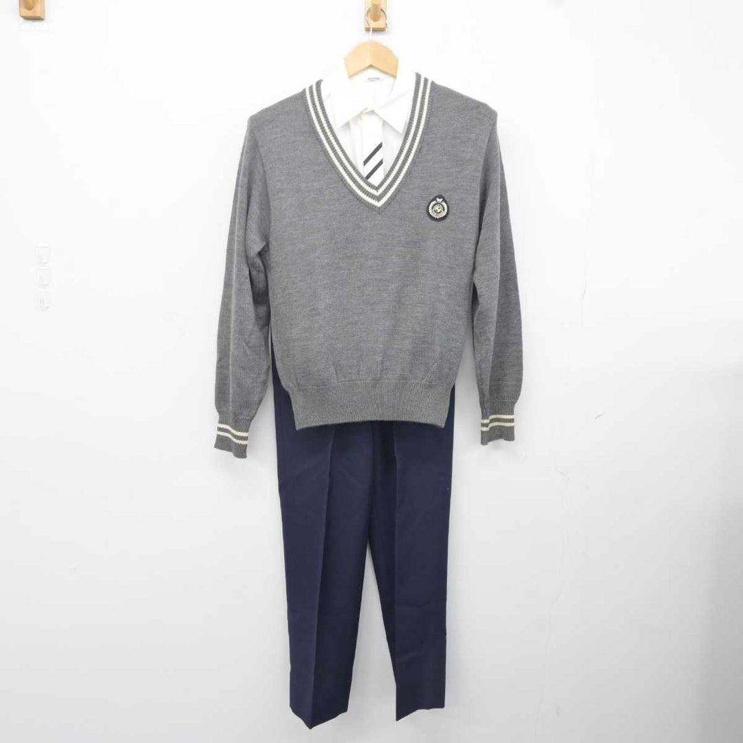 【中古】岡山県 就実高等学校 男子制服 5点 (ブレザー・ニット・シャツ・ズボン) sf040707 | 中古制服通販パレイド