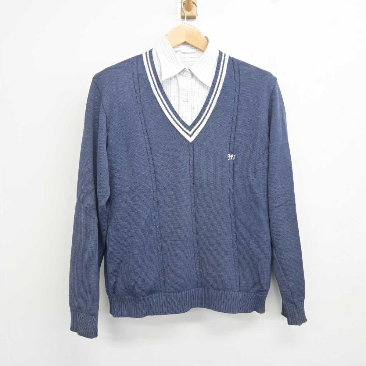 【中古】大阪府 初芝富田林中学校・高等学校 女子制服 2点 (ニット・シャツ) sf040715