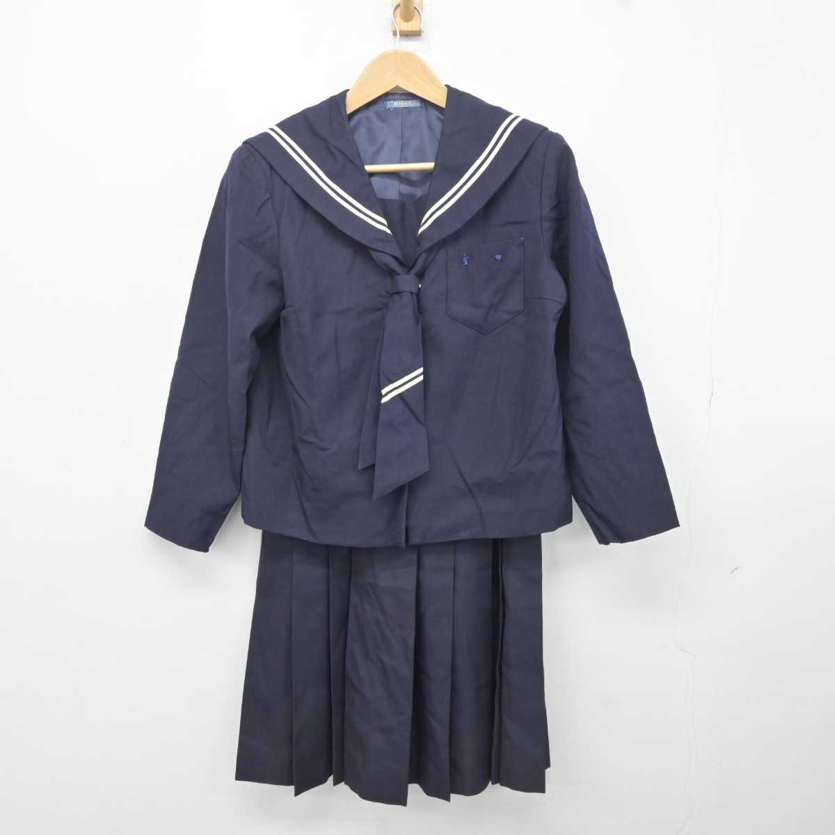 【中古】宮城県 栗駒中学校/旧制服 女子制服 2点 (セーラー服・スカート) sf040719