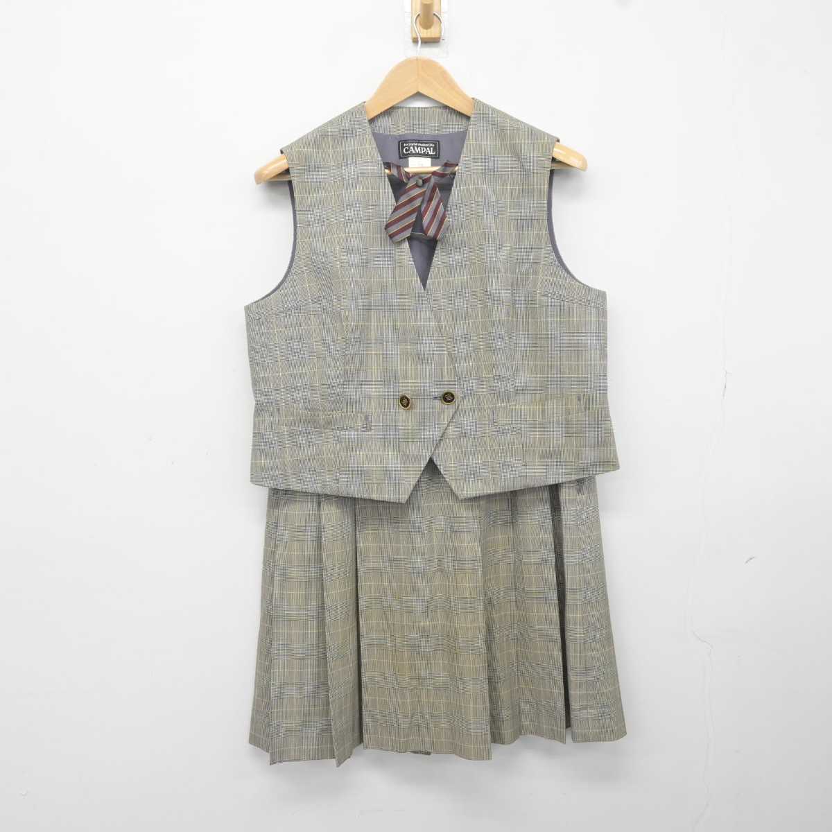 【中古】宮城県 宮城県工業高等学校 女子制服 3点 (ベスト・スカート) sf040733