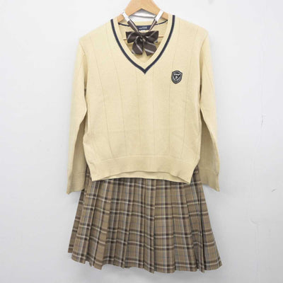 【中古】京都府 北嵯峨高等学校 女子制服 2点 (ニット・スカート) sf040772