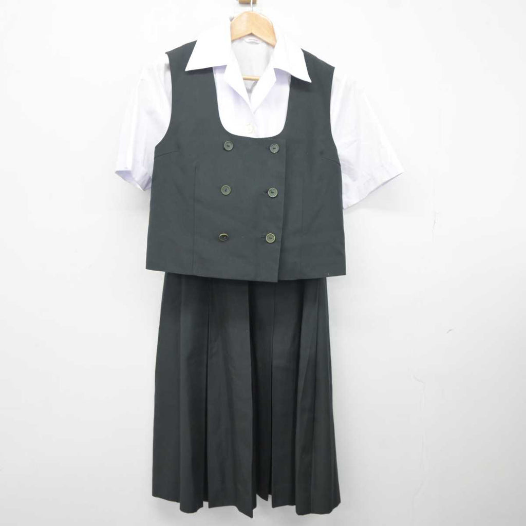 【中古】千葉県 千葉聖心高等学校 女子制服 3点 (シャツ・ベスト・スカート) sf040795