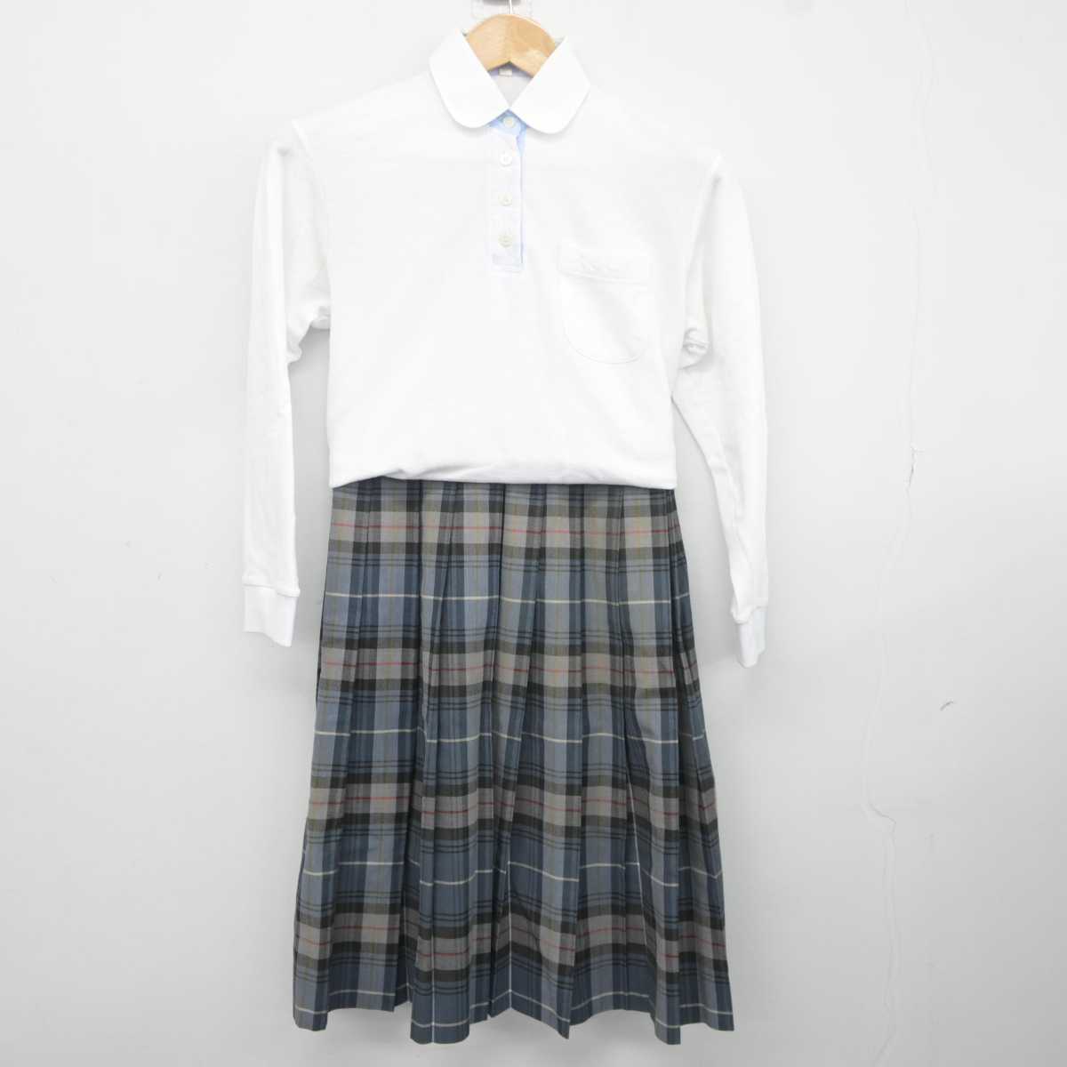 【中古】秋田県 山王中学校 女子制服 3点 (シャツ・スカート) sf040802