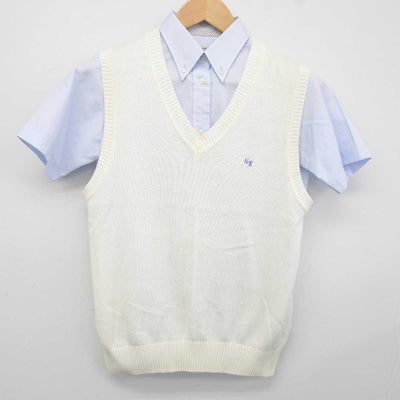 【中古】千葉県 日本体育大学柏高等学校 女子制服 2点 (シャツ・ニットベスト) sf040806