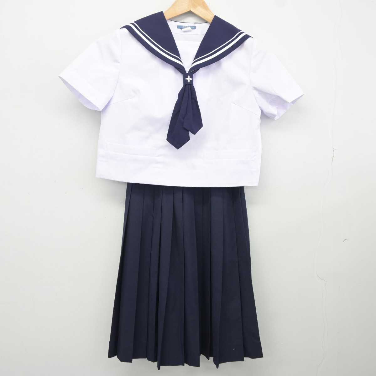 【中古】山形県 山形市立第十中学校 女子制服 3点 (セーラー服・スカート) sf040824