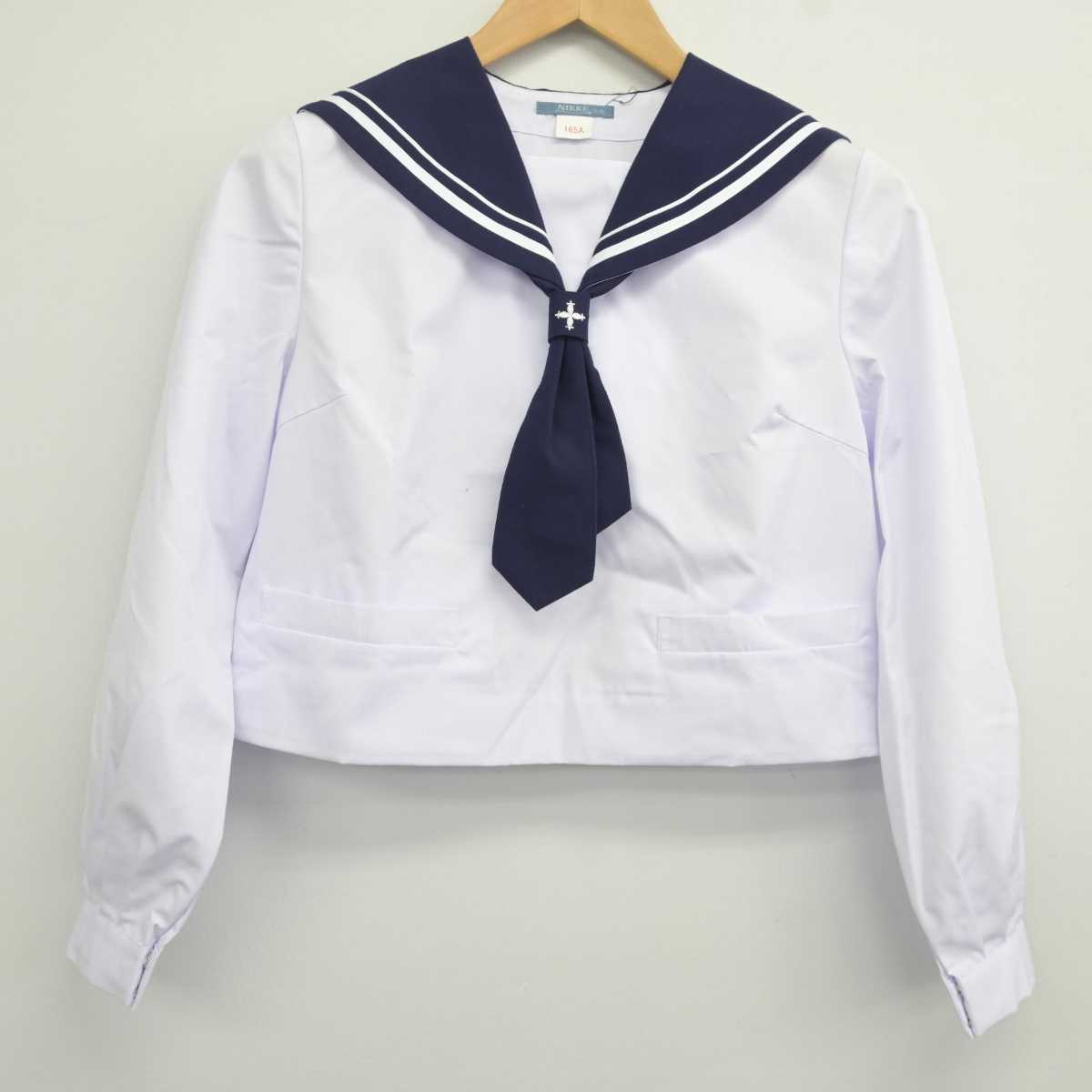 【中古】山形県 山形市立第十中学校 女子制服 4点 (セーラー服) sf040825