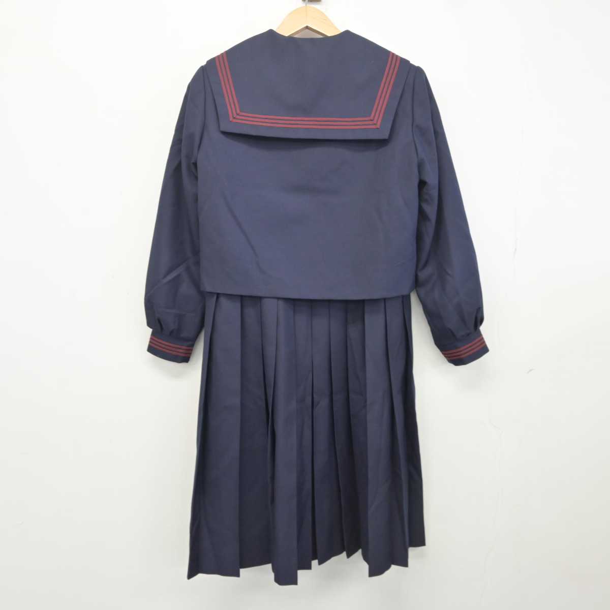 【中古】茨城県 土浦第四中学校 女子制服 3点 (セーラー服・ニット・ジャンパースカート) sf040873