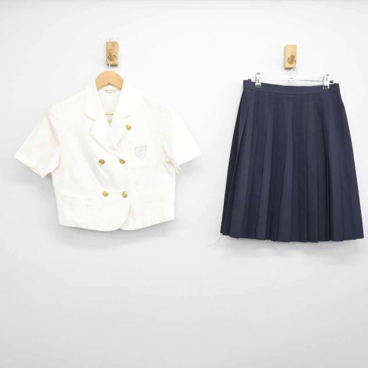 【中古】愛知県 椙山女学園高等学校 女子制服 2点 (シャツ・スカート) sf040890