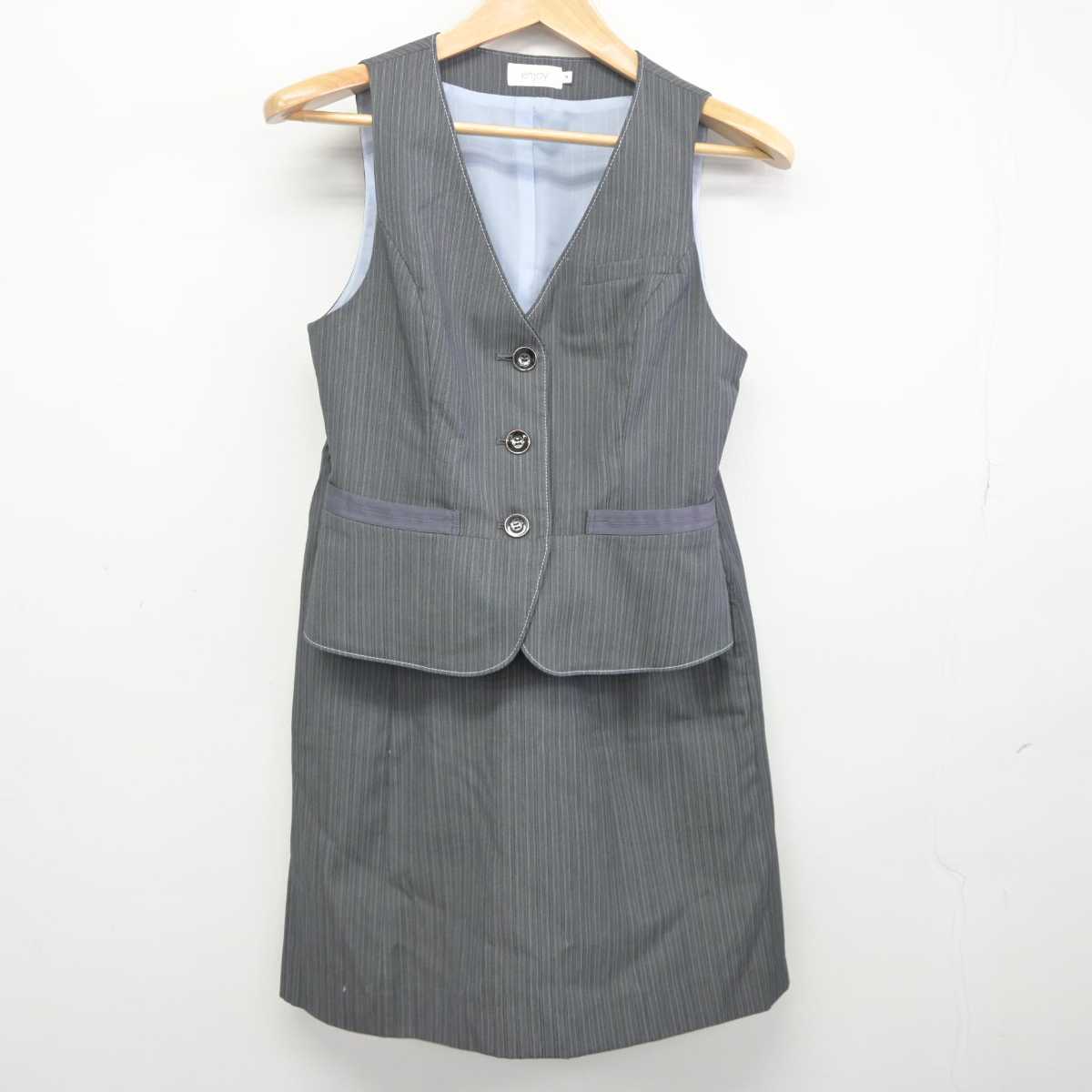 【中古】 事務服 女子制服 3点 (ブレザー・ベスト・スカート) sf040896