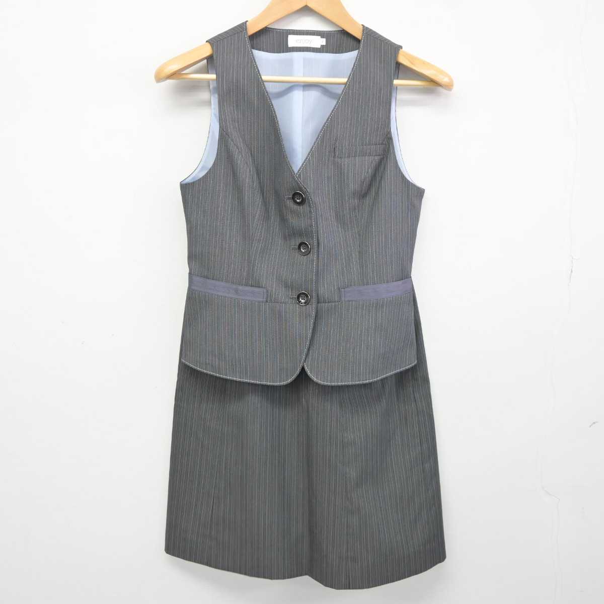 【中古】 事務服 女子制服 2点 (ベスト・スカート) sf040897