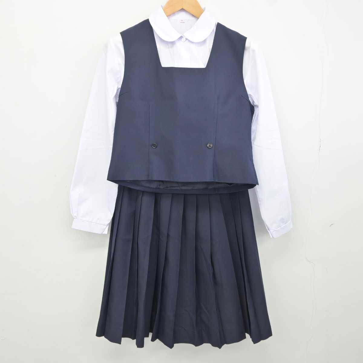 【中古】埼玉県 幡羅中学校 女子制服 5点 (ブレザー・ベスト・シャツ・スカート) sf040908