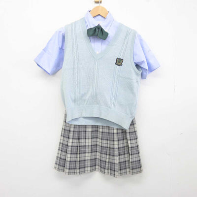 【中古】東京都 錦城高等学校 女子制服 4点 (シャツ・ニットベスト・スカート) sf040938