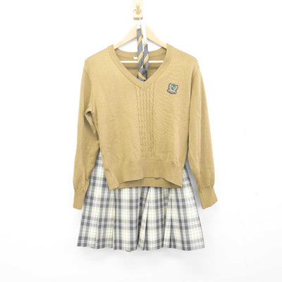 【中古】東京都 錦城高等学校 女子制服 3点 (ニット・スカート) sf040939