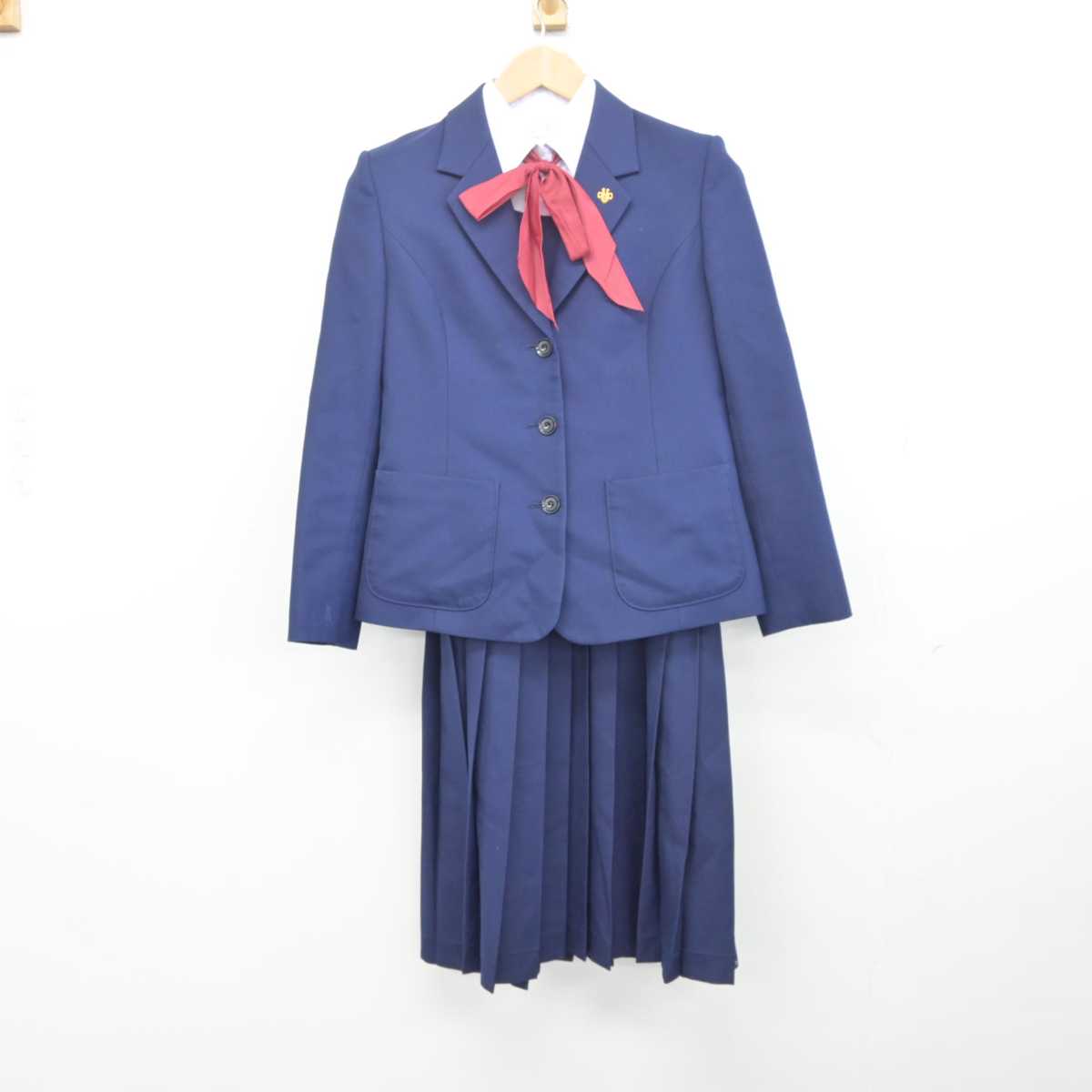 【中古】高知県 高知大学教育学部附属中学校 女子制服 4点 (ブレザー・シャツ・ジャンパースカート) sf040940