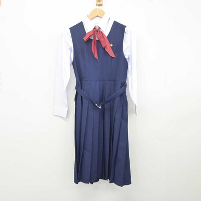 【中古】高知県 高知大学教育学部附属中学校 女子制服 4点 (ブレザー・シャツ・ジャンパースカート) sf040940