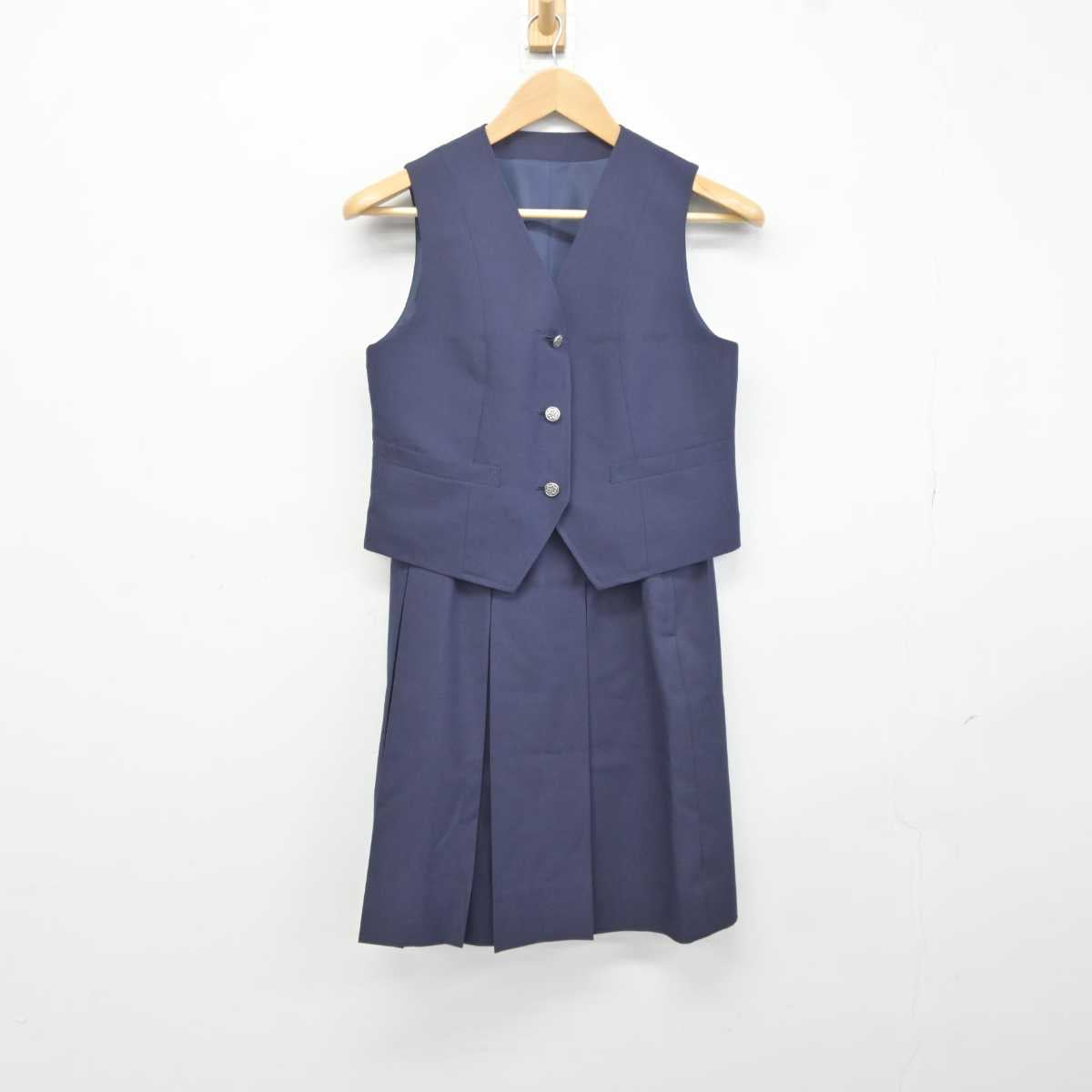 【中古】神奈川県 飯島中学校 女子制服 2点 (ベスト・スカート) sf040947