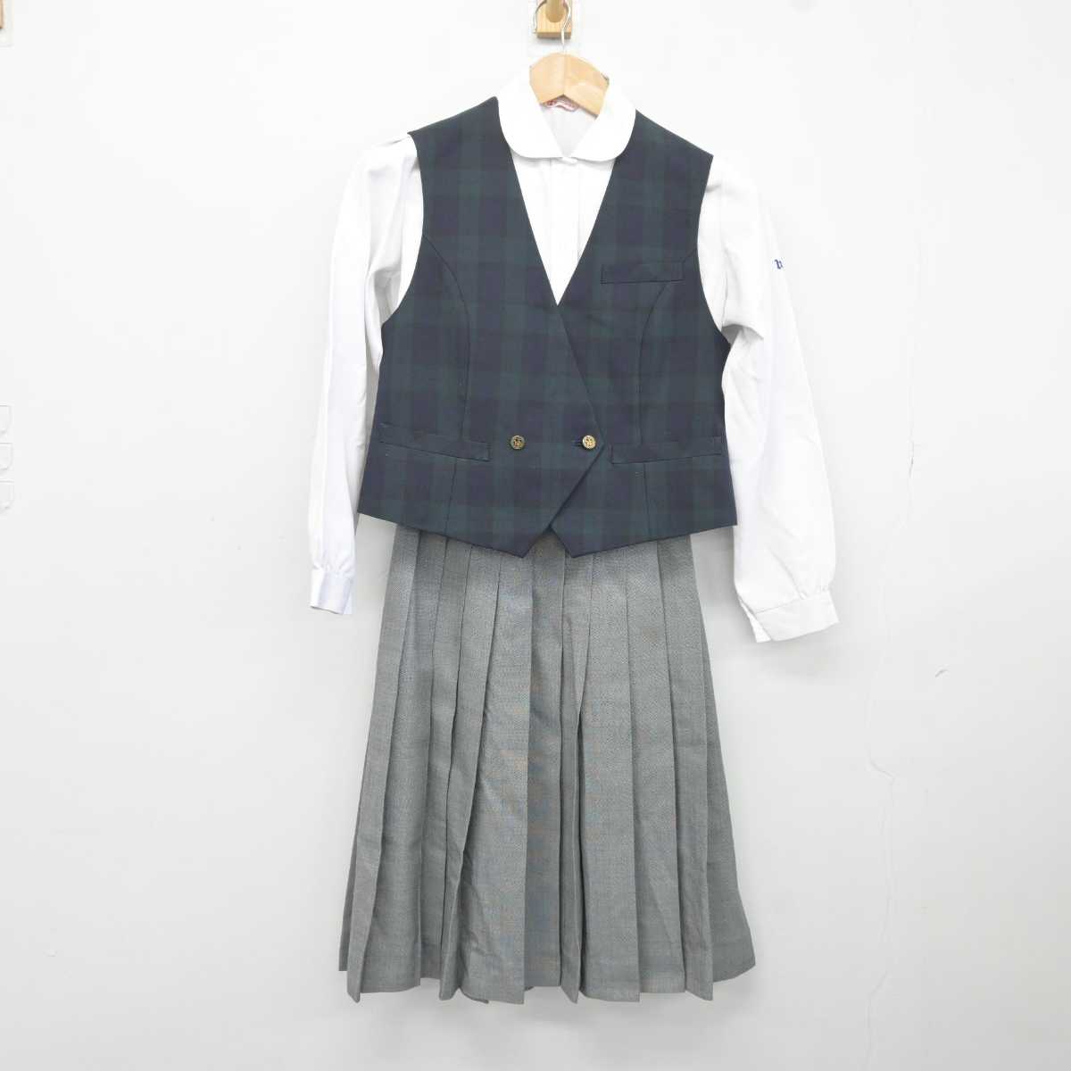 【中古】長崎県 長崎日本大学高等学校 女子制服 4点 (ブレザー・ベスト・シャツ・スカート) sf040960