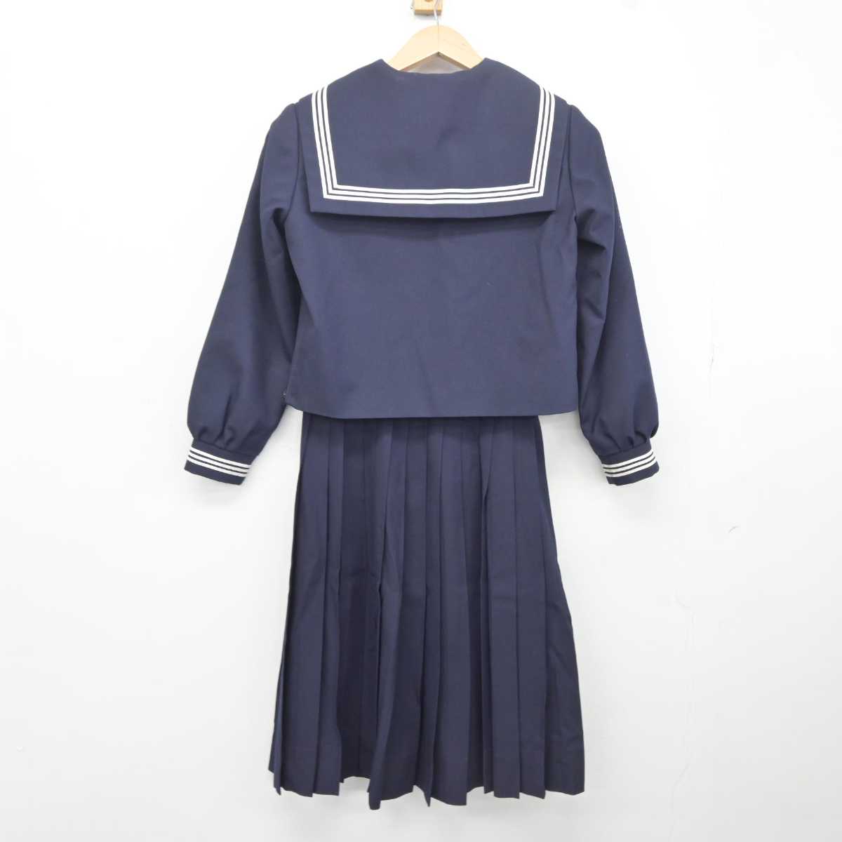 【中古】兵庫県 播磨中学校 女子制服 3点 (セーラー服・スカート) sf040961