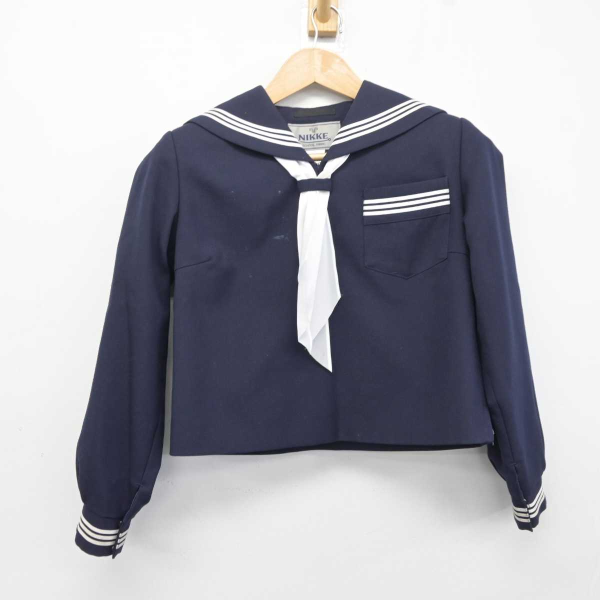 【中古】兵庫県 播磨中学校 女子制服 3点 (セーラー服・スカート) sf040961