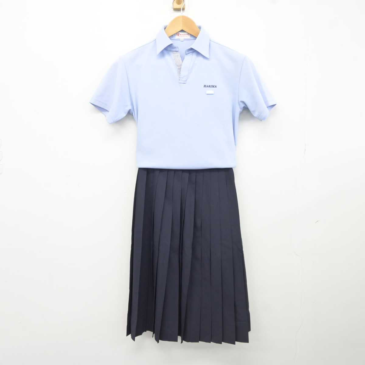 【中古】兵庫県 播磨中学校 女子制服 2点 (シャツ・スカート) sf040967