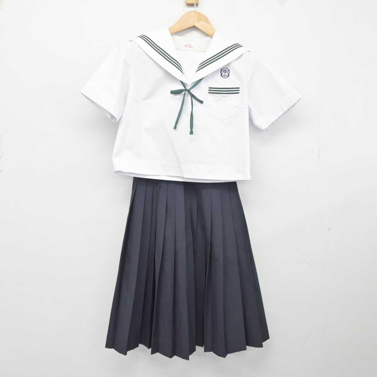 【中古】兵庫県 飾磨西中学校 女子制服 4点 (セーラー服・スカート) sf040992