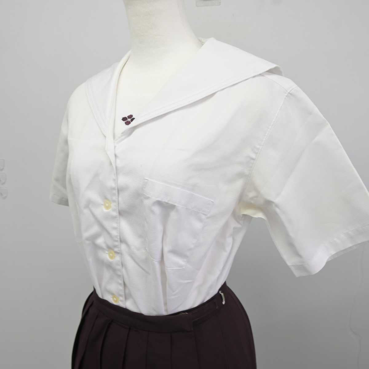 【中古】群馬県 共愛学園高等学校 女子制服 3点 (セーラー服・ベスト・スカート) sf041108